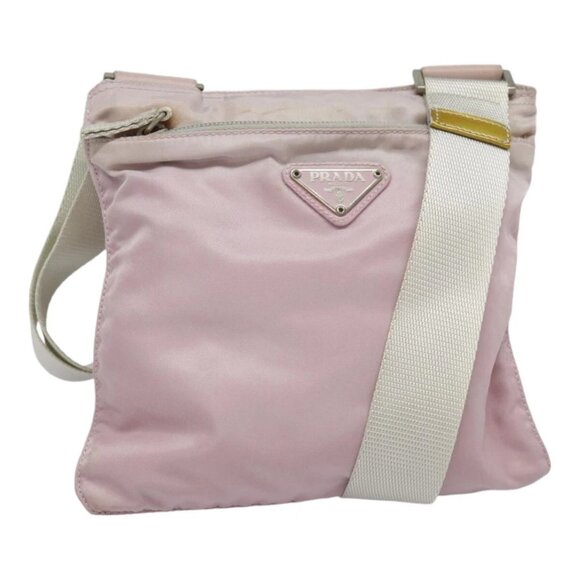 PRADA Shoulder Bag Nylon Pink Silver Auth 90260 - Picture 1 of 16